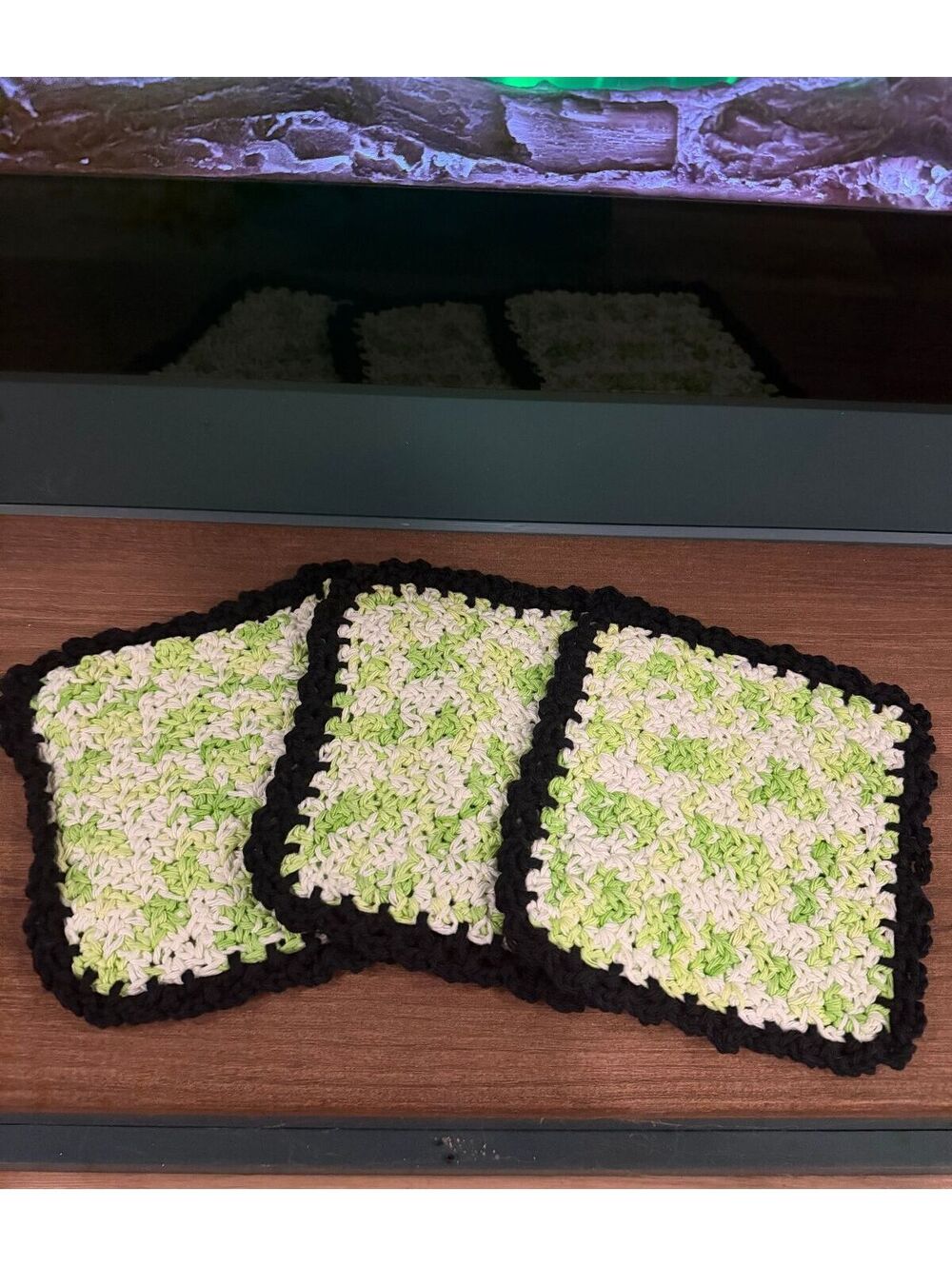 Handmade Halloween Crochet Washcloth Set – Set of 3